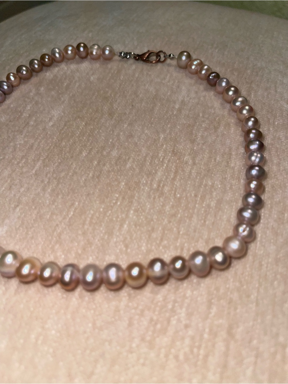 Freshwater Pearl Necklace in Pink and Cream — Unbranded